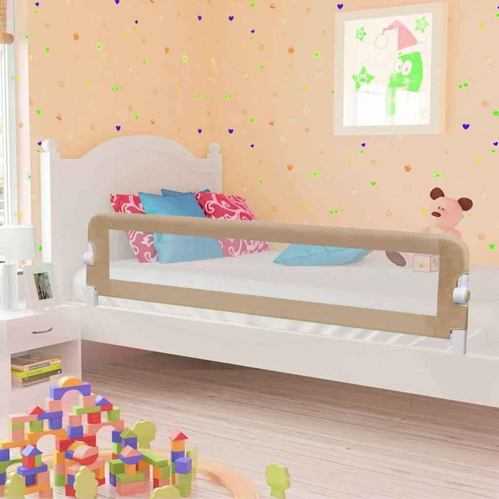 vidaXL Barra segur. cama infantil 102x42cm poliéster cinza-acastanhado